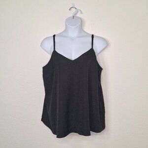 Torrid Sophie Cami Top Sz 2 Leopard Jacquard Satin Black Adjustable Straps